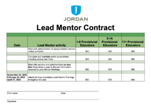 Lead Mentor Contract